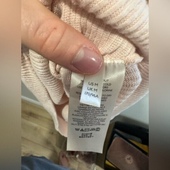 EUC- Free People Women's Cozy With You Faux Wrap Sweater Ribbed Bush Pink Medium - Picture 5 of 9